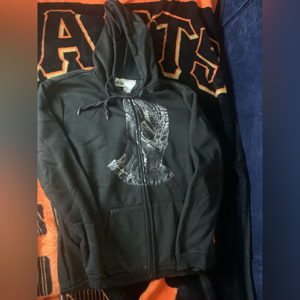 Black Panther sweatshirt.